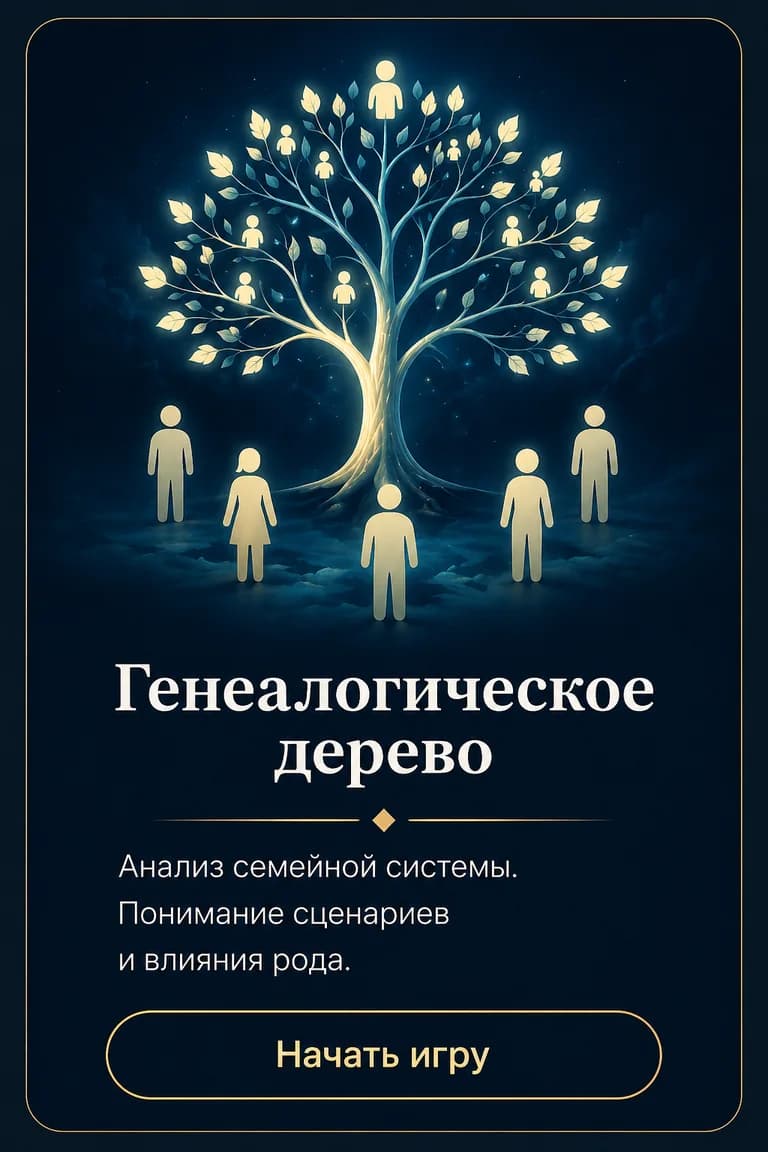 Карточка психодраматической игры Генеалогическое древо