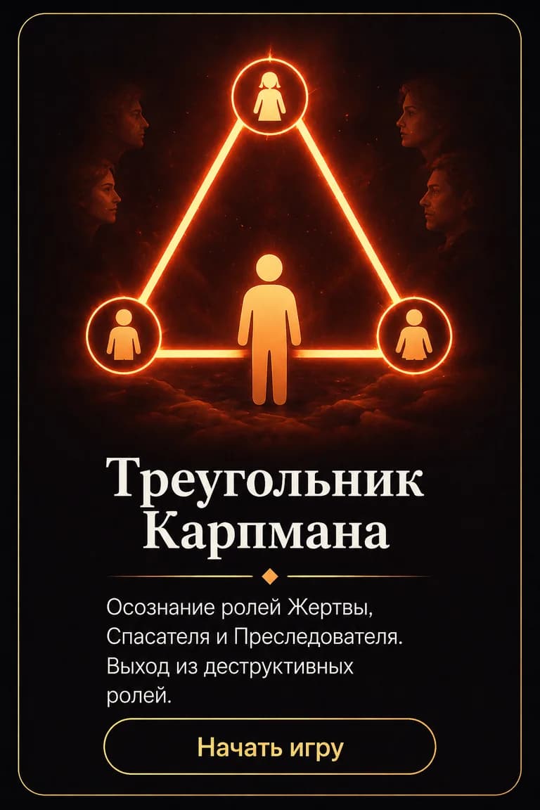 Карточка психодраматической игры Треугольник Карпмана