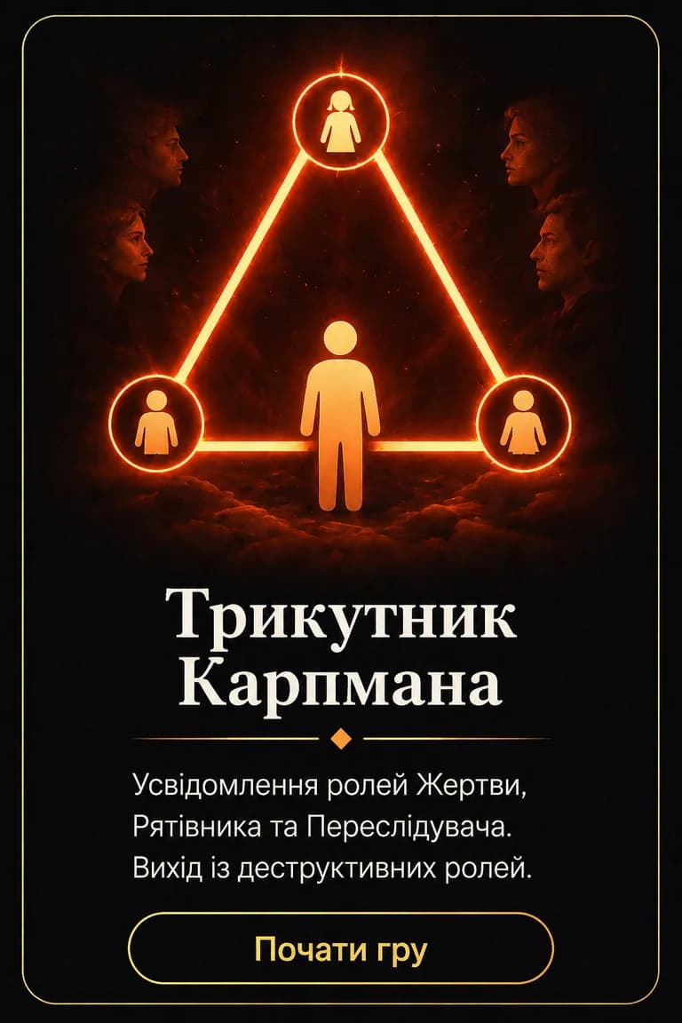 Картка психодраматичної гри Трикутник Карпмана