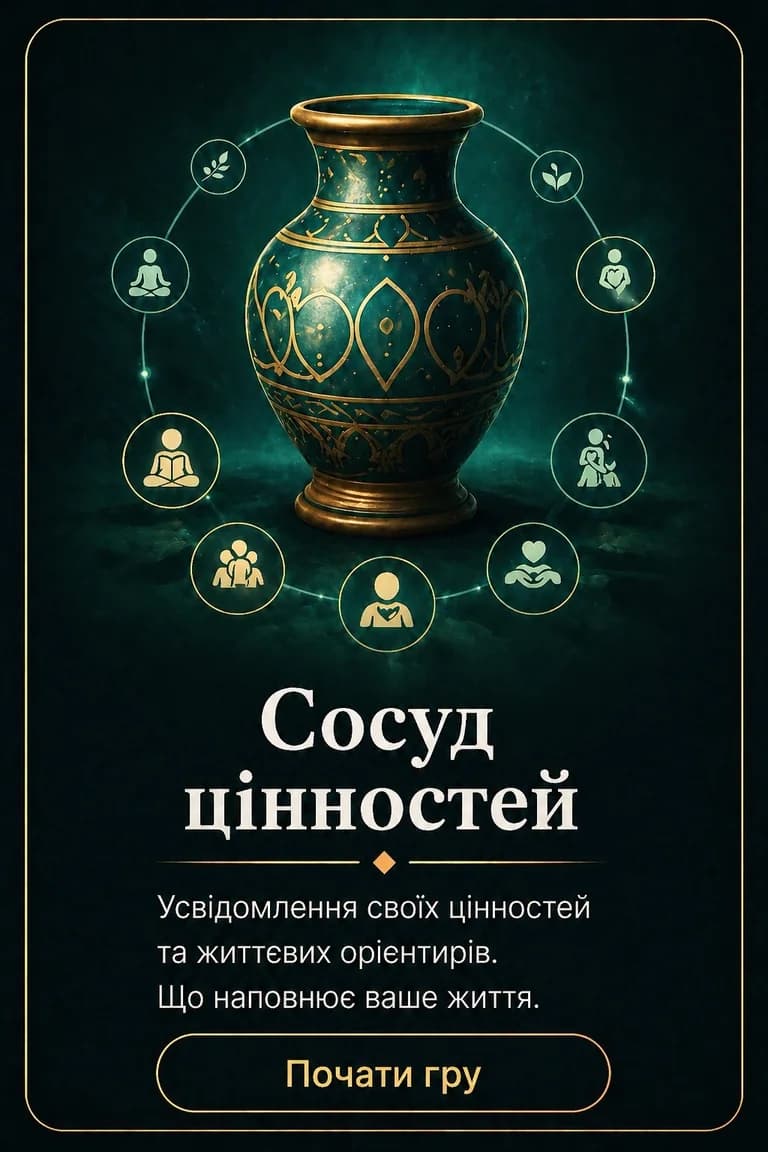 Картка психодраматичної гри Посудина цінностей