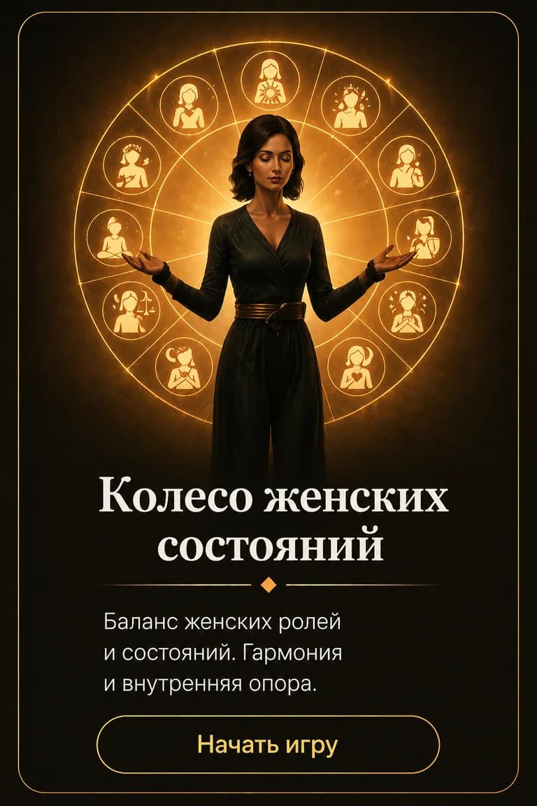 Карточка психодраматической игры Колесо женских состояний