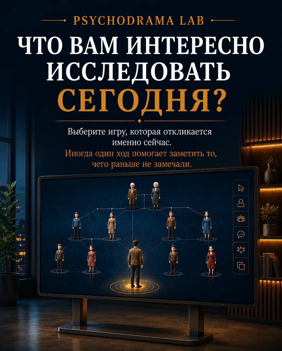 Psychodrama Lab. Что вам интересно исследовать сегодня? Выберите игру, которая откликается именно сейчас. Иногда один ход помогает заметить то, чего раньше не замечали.
